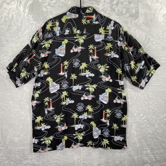 Harley Davidson Shirt men's XL Hawaiian Button Up Short Sleeve Summer Casual - Picture 13 of 13